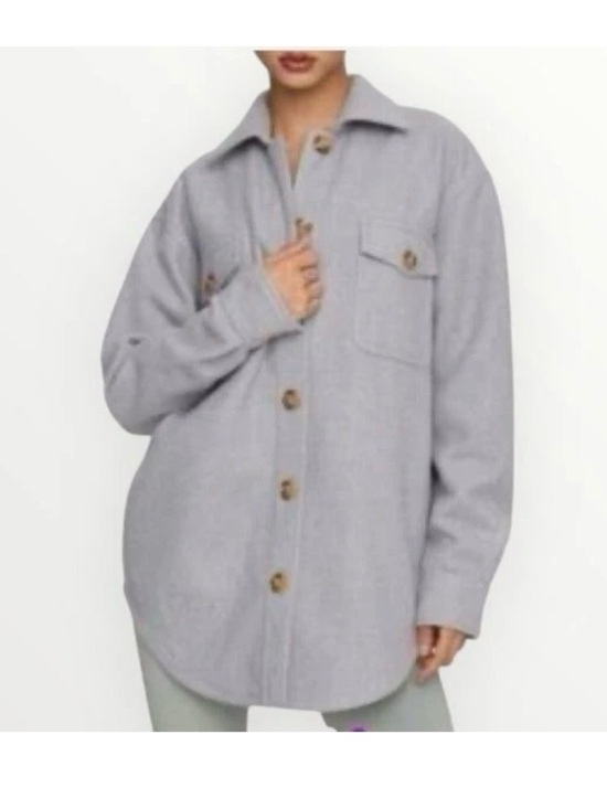 Good American Jackets & Blazers - Good American Longline Shacket in Dusty Quarry Size XS/X